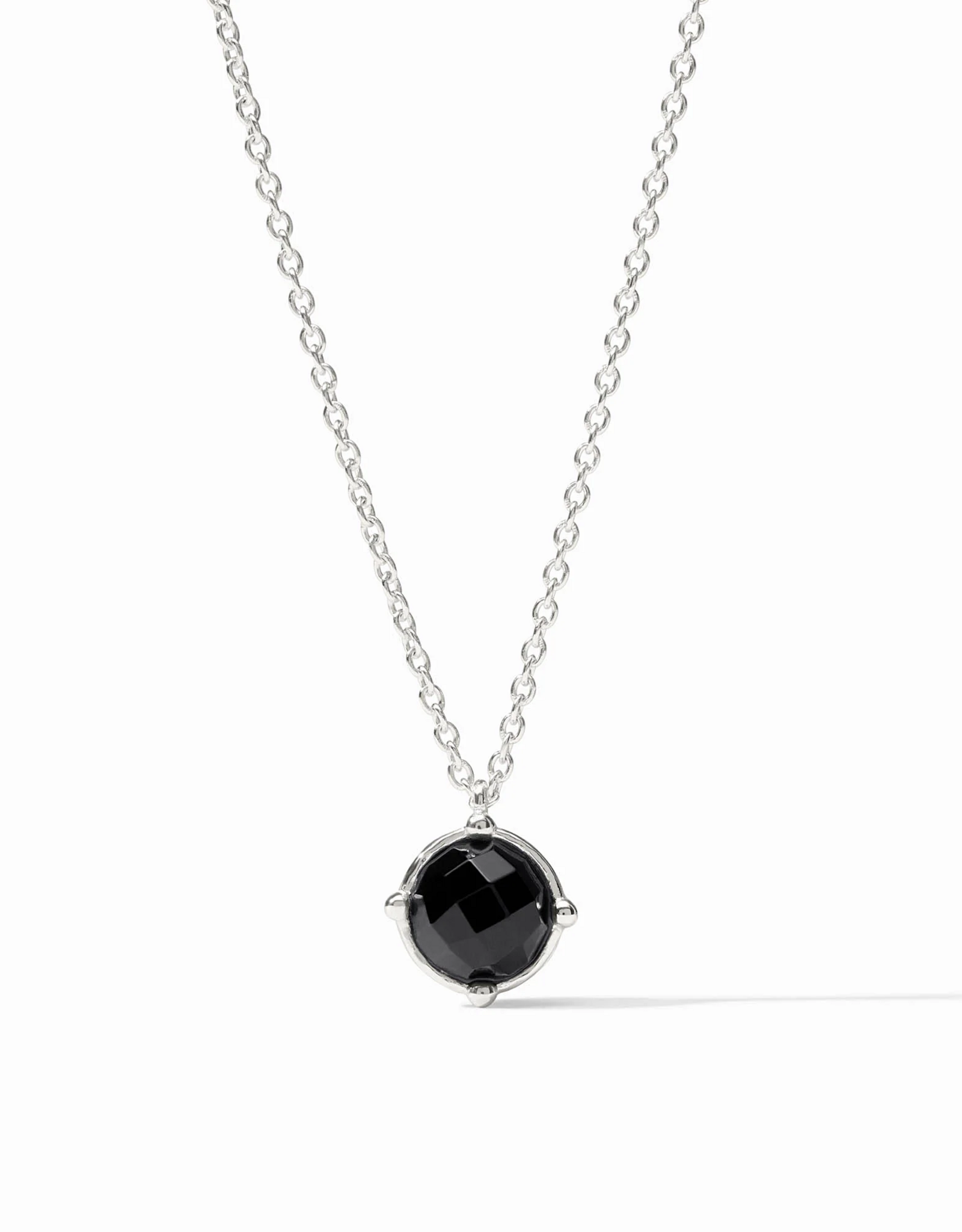Julie Vos Julie Vos Honeybee Solitaire Necklace Silver Obsidian Blk