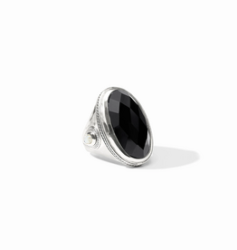 Julie Vos Julie Vos Cannes Statement Ring Silver Obsidian Blk