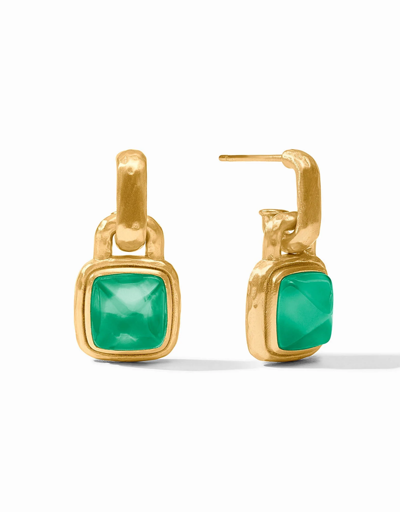 Julie Vos Julie Vos Sahara Hoop & Charm ER Ir Emerald Green