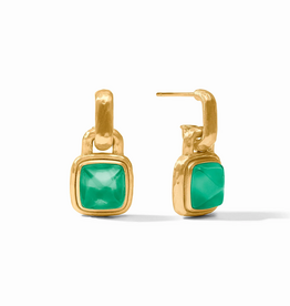 Julie Vos Julie Vos Sahara Hoop & Charm ER Ir Emerald Green