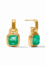 Julie Vos Julie Vos Sahara Hoop & Charm ER Ir Emerald Green