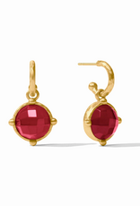 Julie Vos Julie Vos Honeybee Hoop & Charm ER Ir Ruby Red