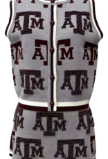 Queen of Sparkles QOS LICENSED TEXAS A&M KNIT IN RHINESTONE  KNIT TANK