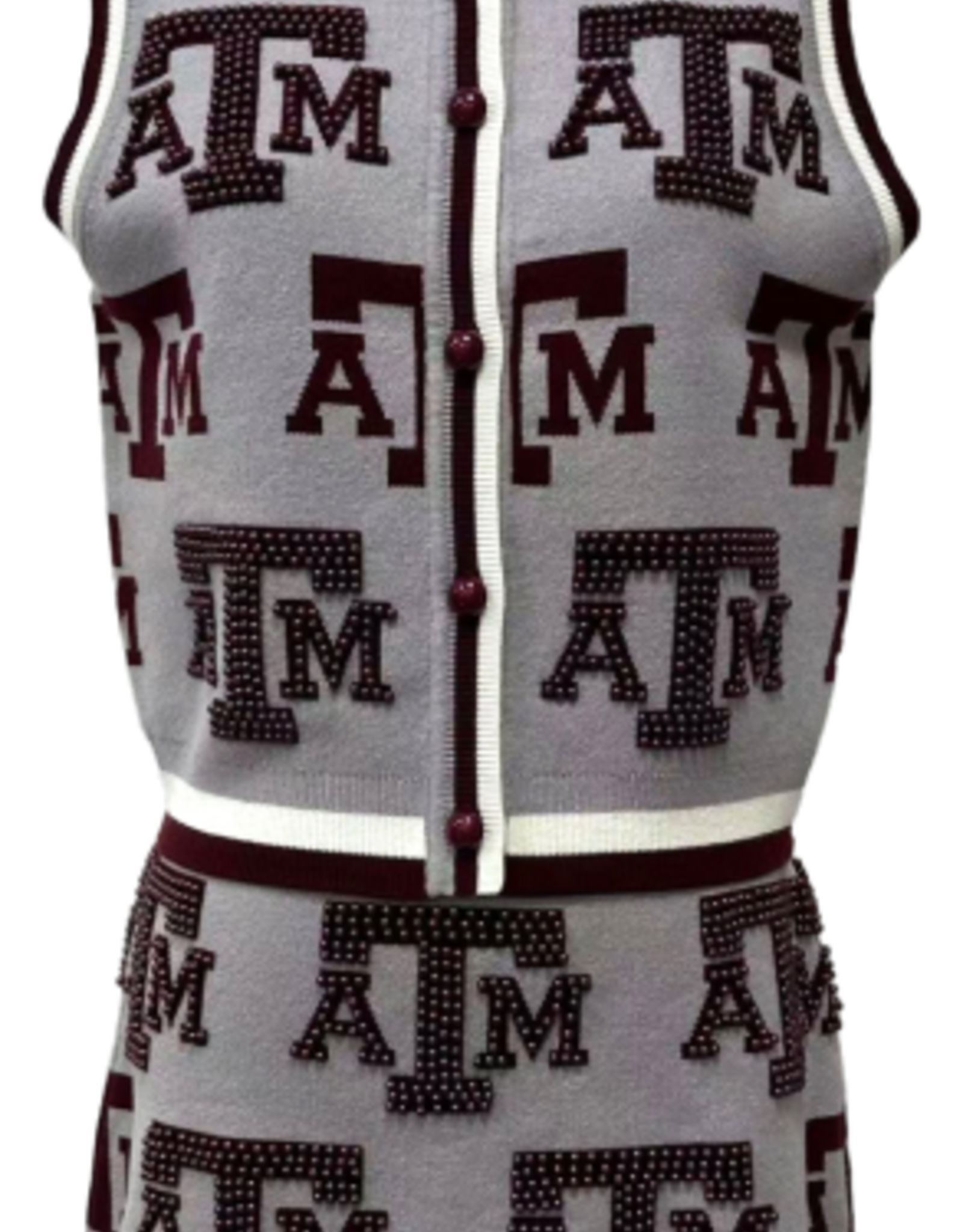 Queen of Sparkles QOS LICENSED TEXAS A&M KNIT IN RHINESTONE  KNIT TANK