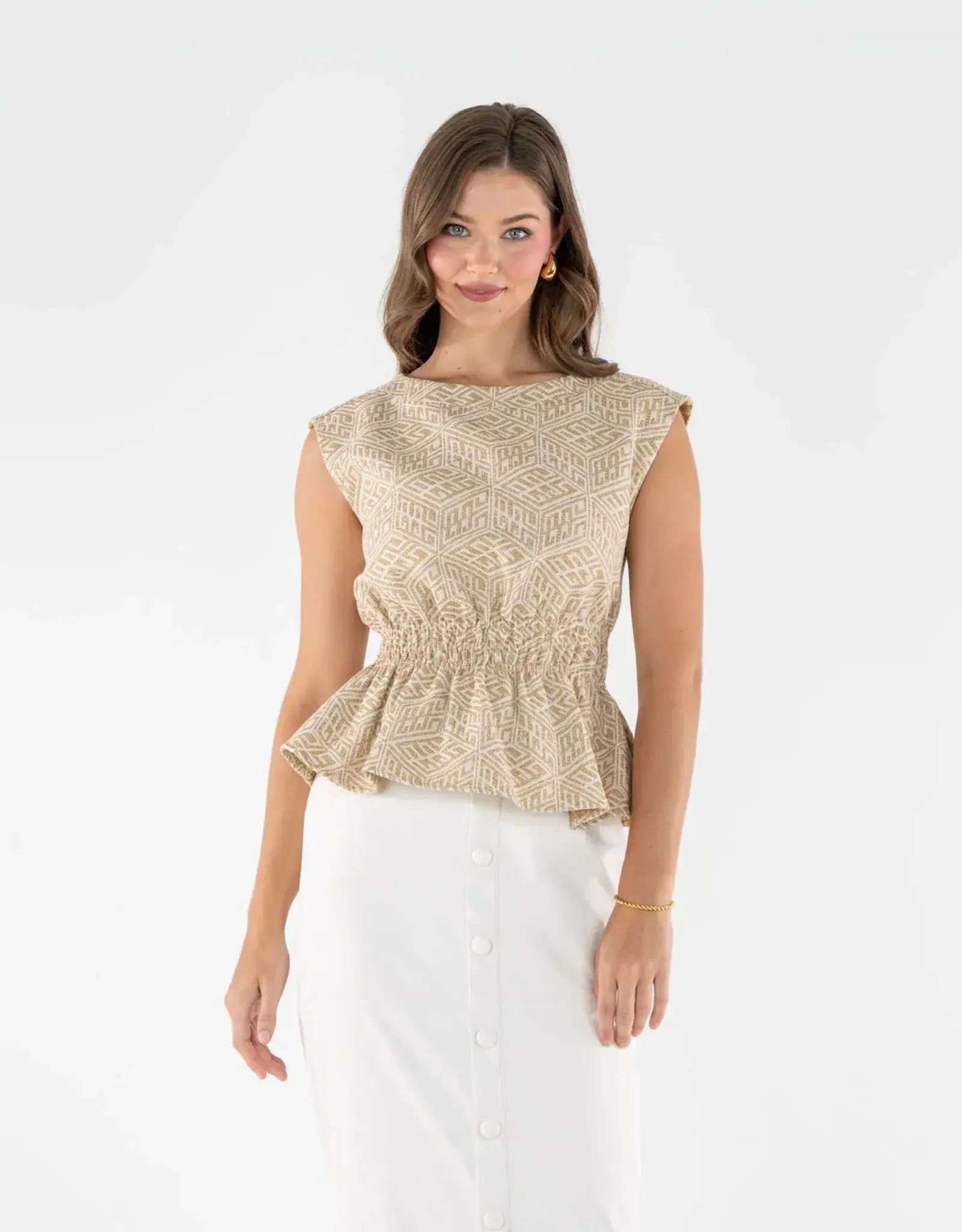 Emily McCarthy Emily McCarthy Aria Top Mosaic Monogram