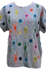 Queen of Sparkles GREY MULTI SKELETON TEE