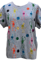 Queen of Sparkles GREY MULTI SKELETON TEE