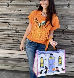Queen of Sparkles ORANGE SEQUIN FLOWER PUMPKIN TEE