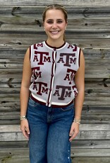 Queen of Sparkles QOS LICENSED TEXAS A&M KNIT IN RHINESTONE  KNIT TANK