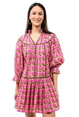 Uncle Frank Uncle Frank Pink/Brown Ruffle Collar Dress