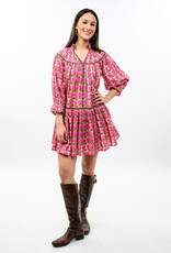 Uncle Frank Uncle Frank Pink/Brown Ruffle Collar Dress