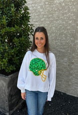 Queen of Sparkles Queen of Sparkles Green and Yellow Helmet Sweatshirt
