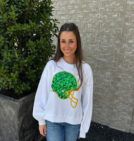 Queen of Sparkles Queen of Sparkles Green and Yellow Helmet Sweatshirt