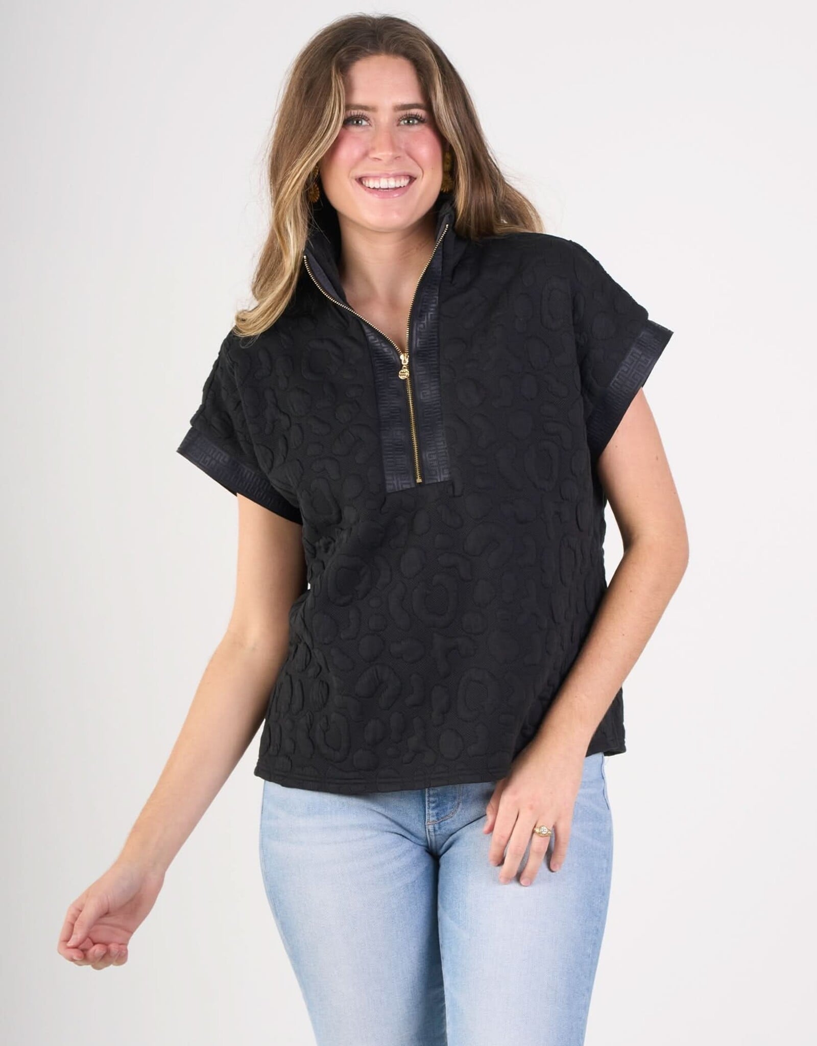 Emily McCarthy Emily McCarthy Black Cheetah Poppy Pullover