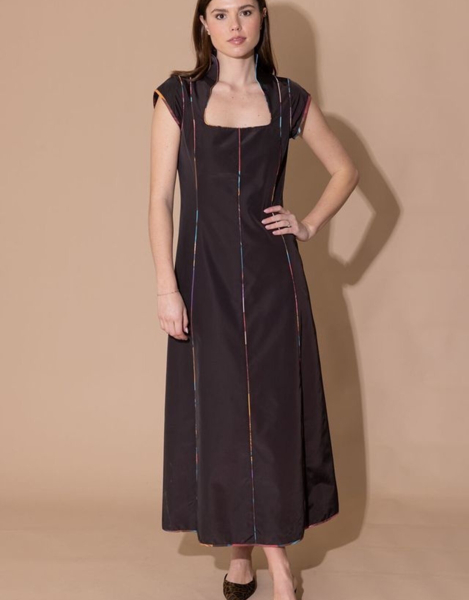 Alden Adair Alden Adair Freya  Maxi Dress Coal Multi Detail