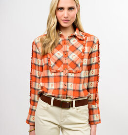 Ivy Jane Ivy Jane Orange Plaid w/Ruffle Collar Flannel