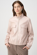 Joseph Ribkoff Joseph Ribkoff Metallic Leatherette Bomber JKT Pearl Blush