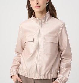 Joseph Ribkoff Joseph Ribkoff Metallic Leatherette Bomber JKT Pearl Blush