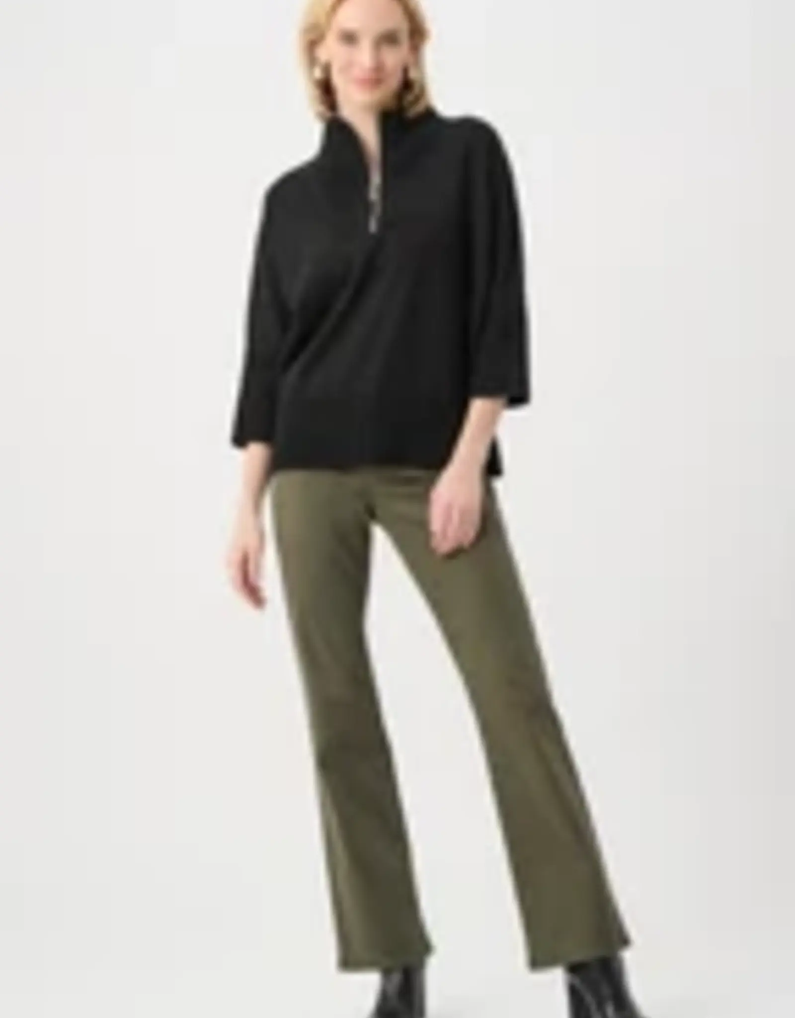 Joseph Ribkoff Joseph Ribkoff Ribbed Trim Half-Zip Pullover Black