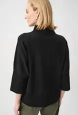 Joseph Ribkoff Joseph Ribkoff Ribbed Trim Half-Zip Pullover Black