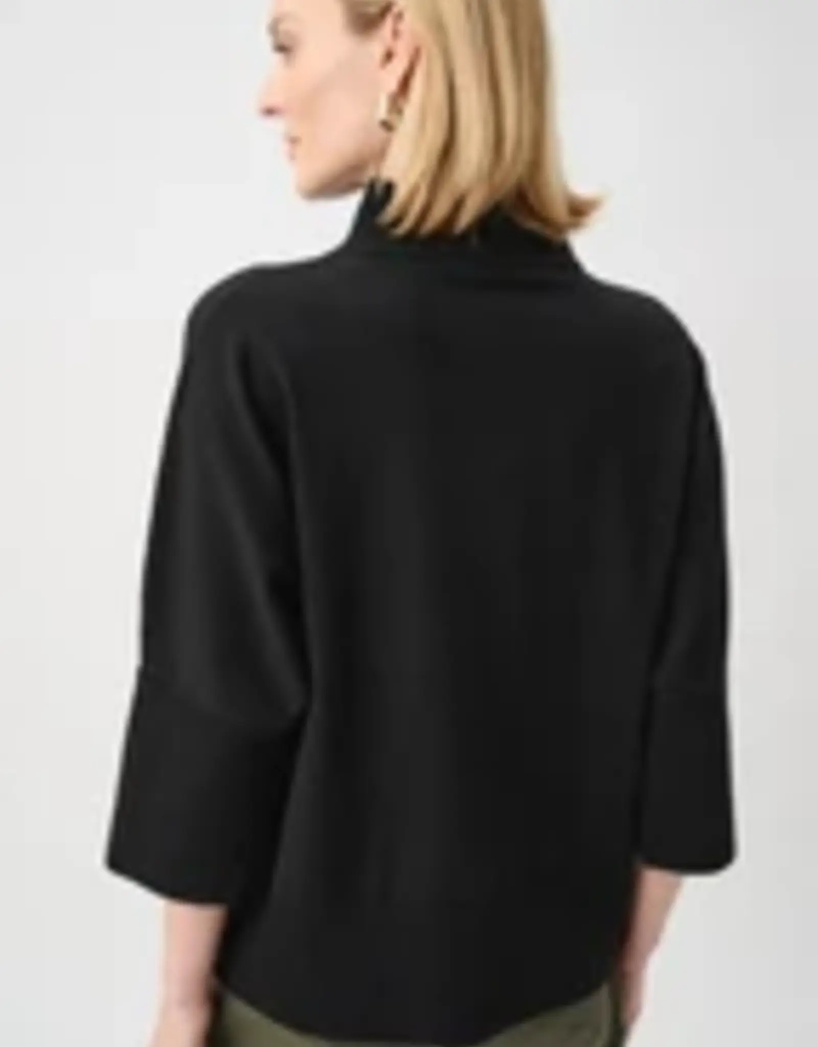Joseph Ribkoff Joseph Ribkoff Ribbed Trim Half-Zip Pullover Black