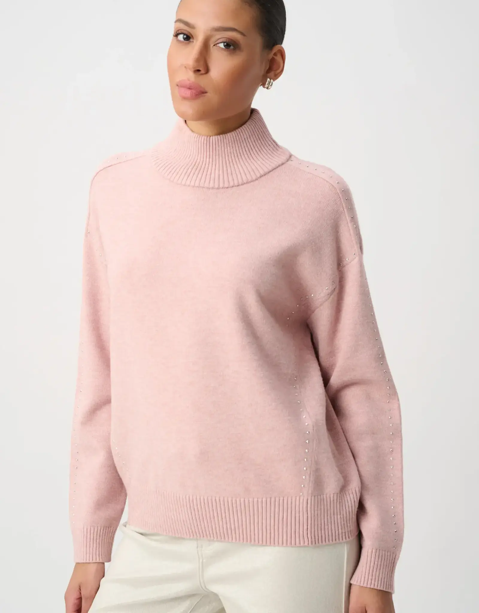 Joseph Ribkoff Joseph Ribkoff Embellished Mockneck Sweater Blush Melange