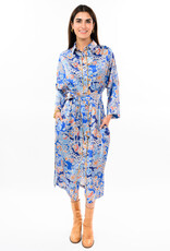 Uncle Frank Uncle Frank Satin Floral Shirt Dress