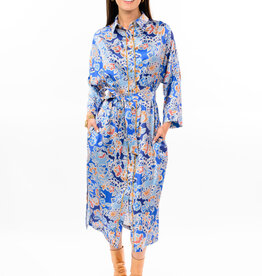Uncle Frank Uncle Frank Satin Floral Shirt Dress