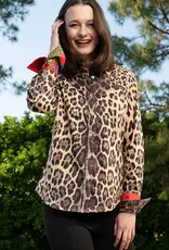 Tizzie Tizzie Rome Shirt Cheetah Print with Red Cuff