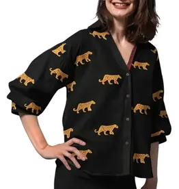 Dizzie lizzie Dizzy Lizzie Milano Top Black Embroidered Cheetah