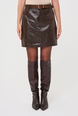 Esqualo EsQualo Structured A-Line Skirt With Belt Cacao