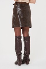 Esqualo EsQualo Structured A-Line Skirt With Belt Cacao