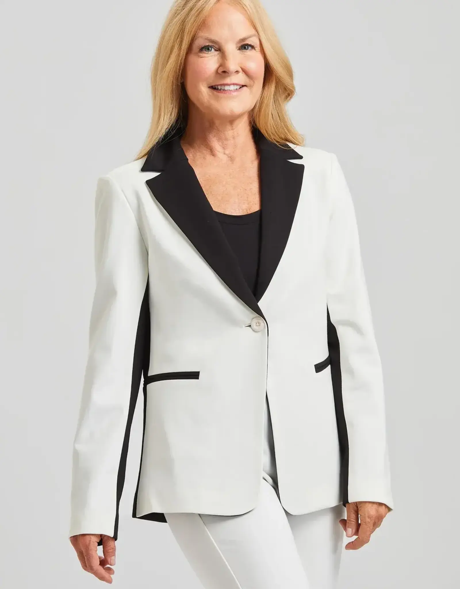 Peace of Cloth Peace of Cloth Axel Colorblock Blazer Oyster & Black