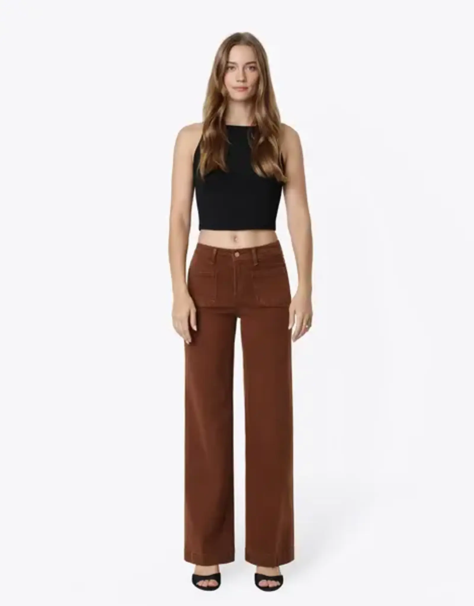 Vervet Vervet Olivia Chocolate Fondant Wide Leg Jeans