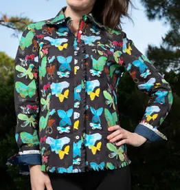 Tizzie Tizzie Cape Cod Black Butterfly Print Top