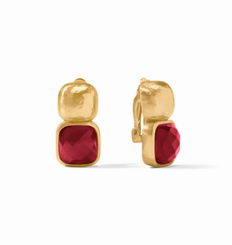 Julie Vos Julie Vos Catalina Clip Earring Ruby Red