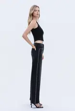 Vervet Vervet High Rise Silver Dome Nail Head Detail Black Wide Leg Jeans