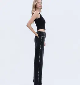 Vervet Vervet High Rise Silver Dome Nail Head Detail Black Wide Leg Jeans