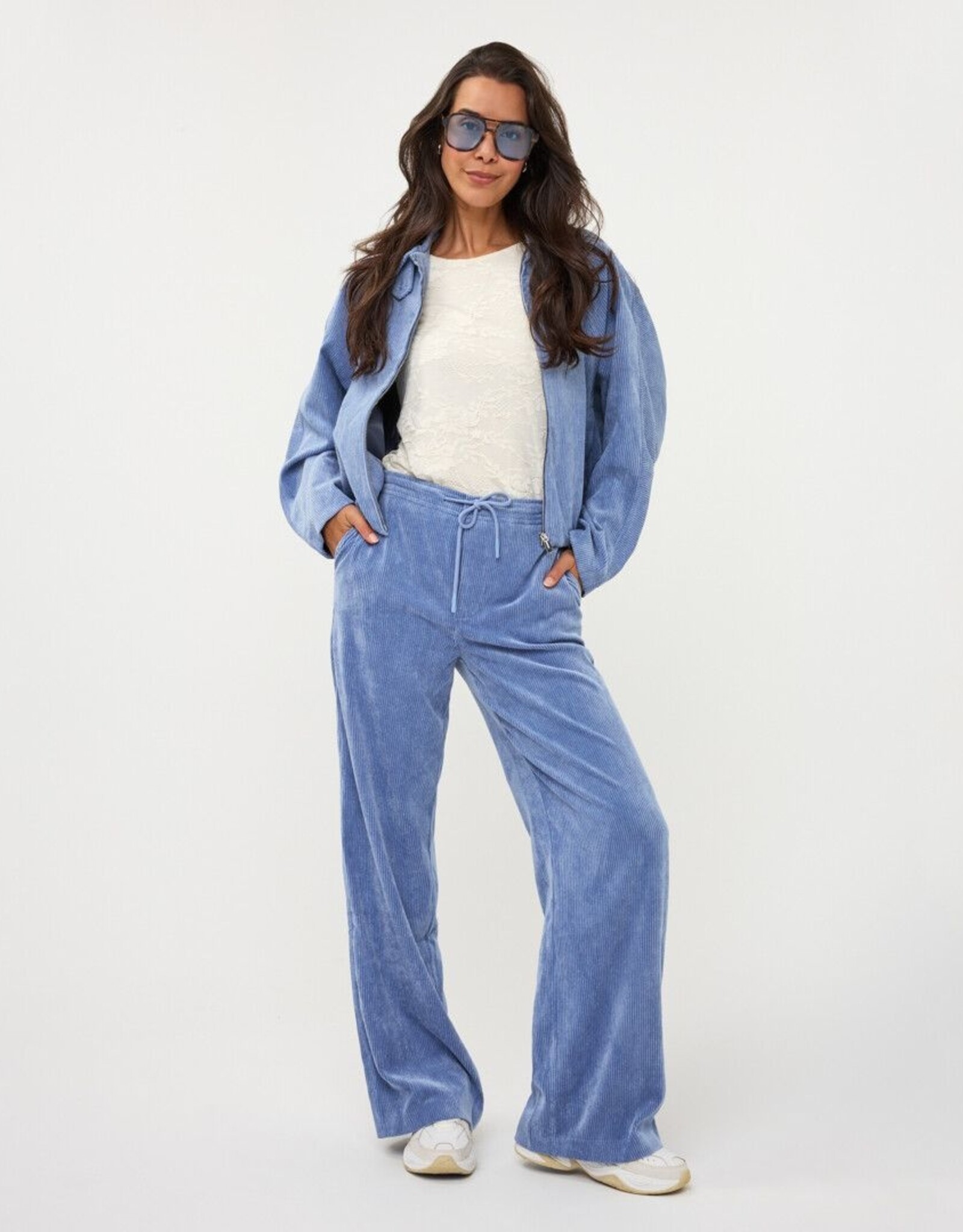 Esqualo Esqualo Blue Cord Bomber Jacket