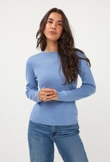 Esqualo Esqualo Rhinestone Studded Rib Long Sleeve Sweater Blue