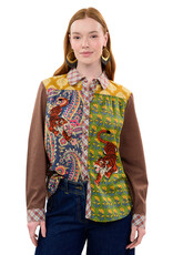 Ivy Jane Ivy Jane Tiger Embroidered Patchwork Shirt