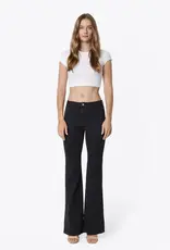 Vervet Vervet Grace Blk Floral Flocking High Rise Flare