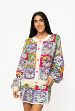 Queen of Sparkles QOS Pastel Colorblock Santa Button Up Cardigan