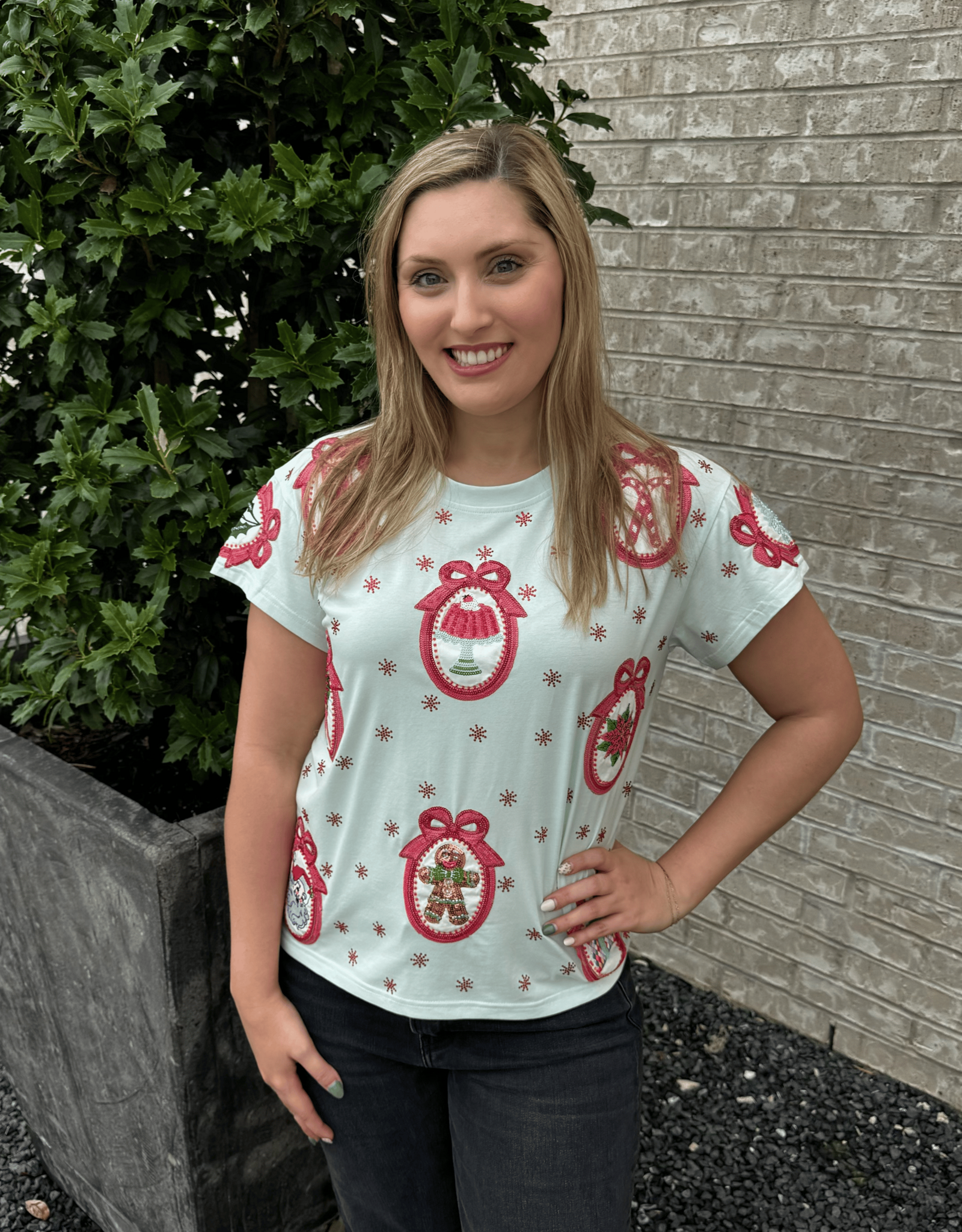 Queen of Sparkles Queen of Sparkles Lt Blue Christmas Wallpaper Tee