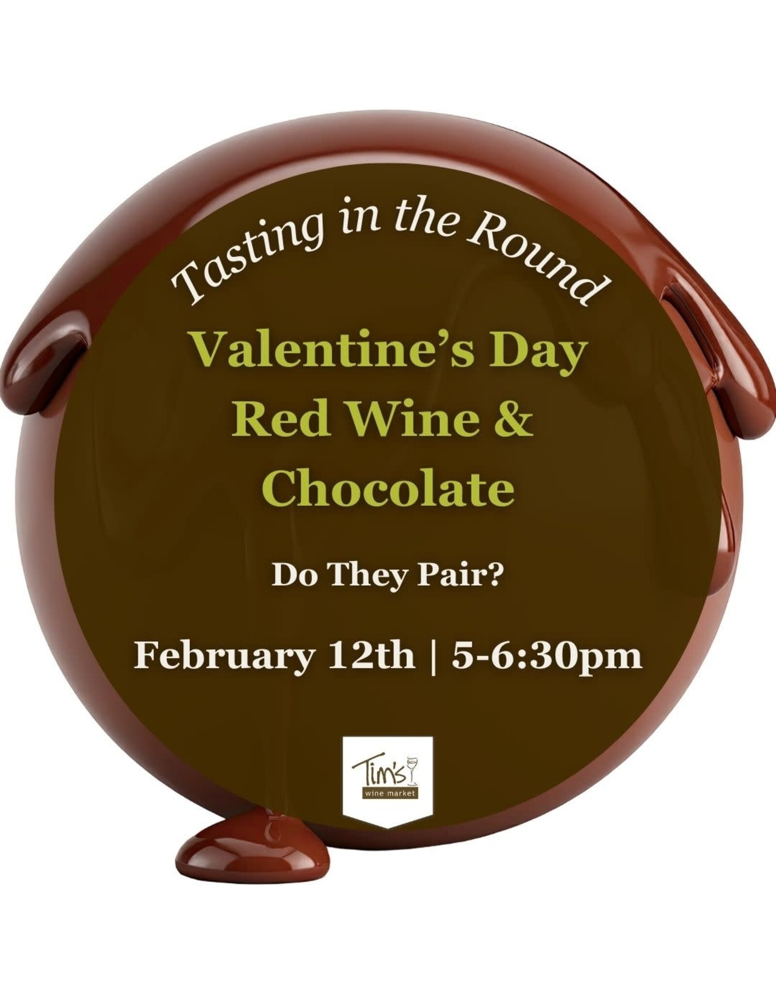 Valentines Red Wine & Chocolate, February 12th 5 -6:30 pm @ TWM Orlando