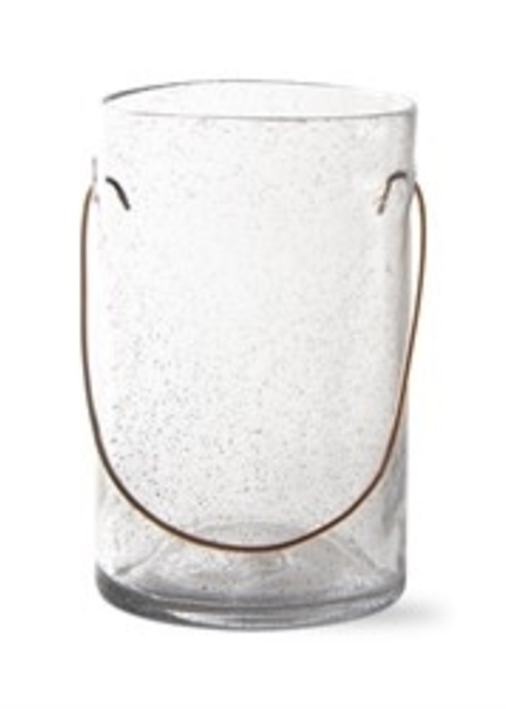 Tag TAG | Clear Bubble Glass Copper Handle Candle Holder (Lg)