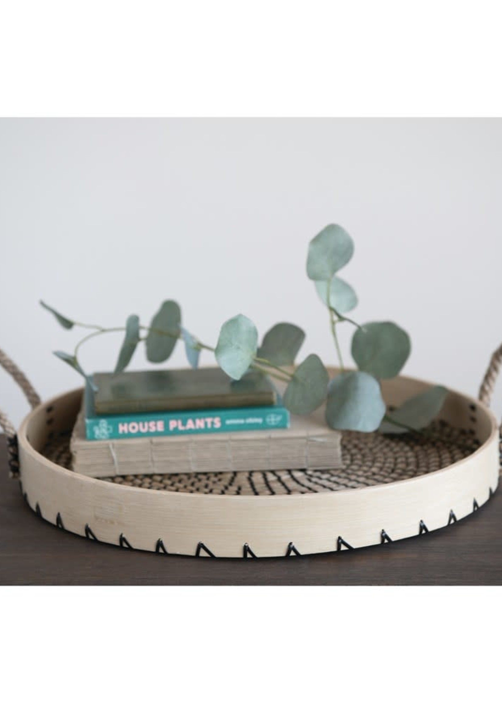 Creative Co-OP Round Seagrass and Bamboo Tray