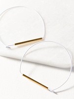 Ink+Alloy Ink + Alloy | white and brass large wire hoop earring