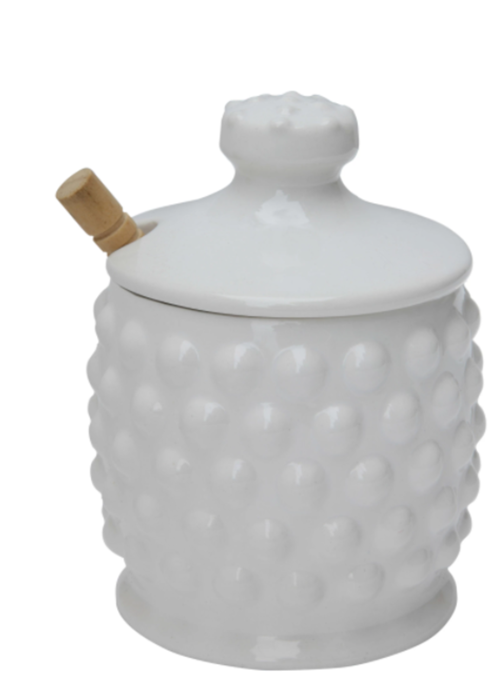 Creative Co-OP Ceramic Honey jar with Honey Dipper Set