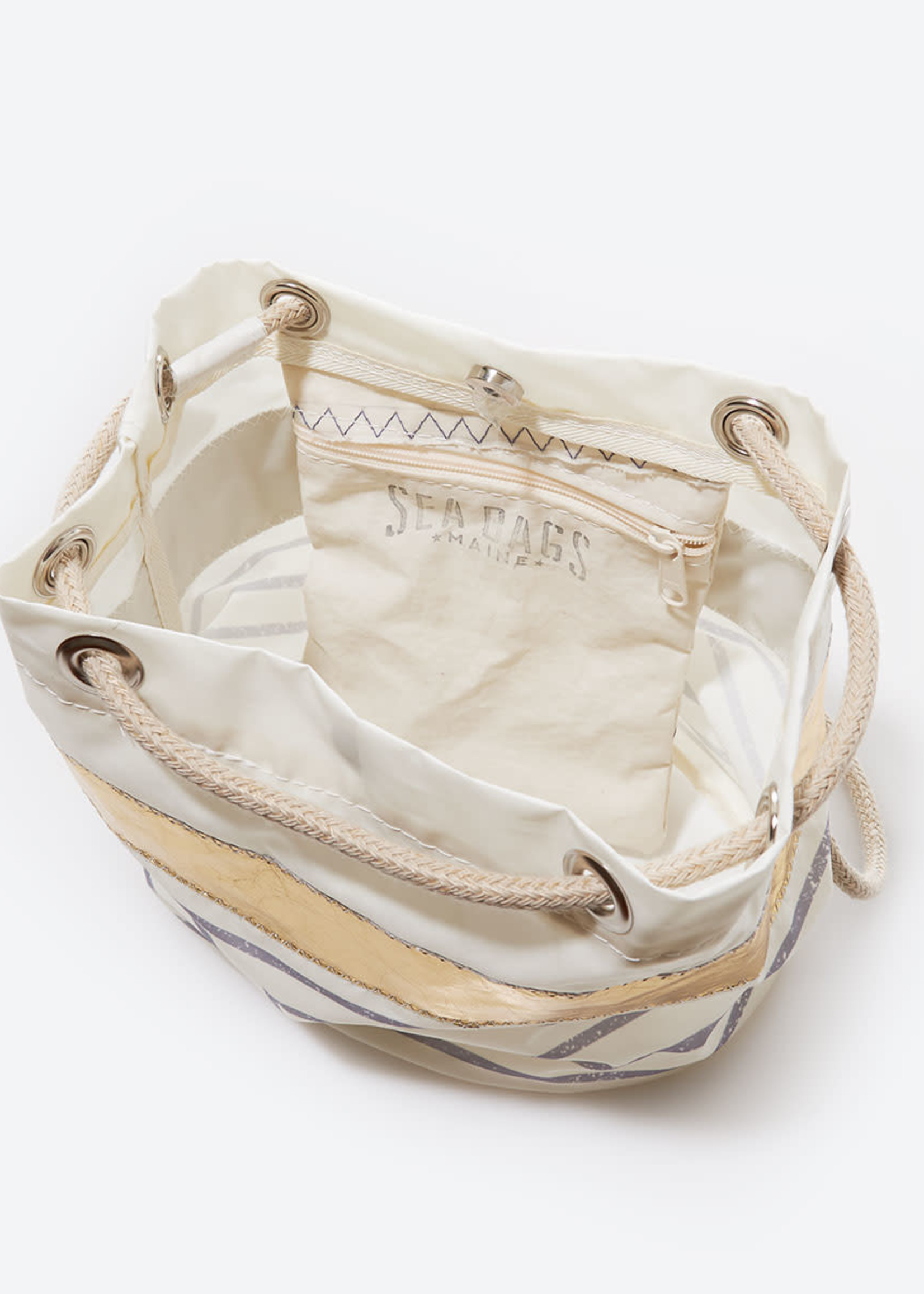 Sea Bags SEA BAGS | Grey Mariner Stripe Convertible Bucket Bag